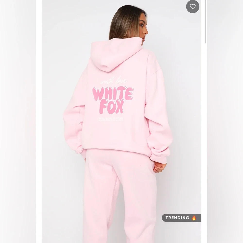 SOLD 233. White Fox With Love Always Oversized Hoodie Baby Pink - Picture 7 of 7
